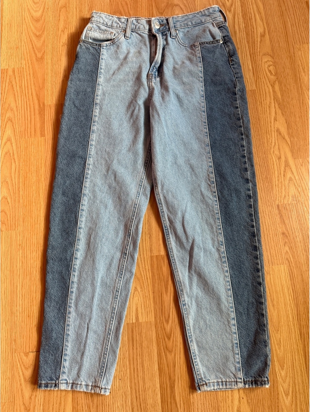 Womens Two Tone Colorblock Straight Leg Jeans Size 29 x 27